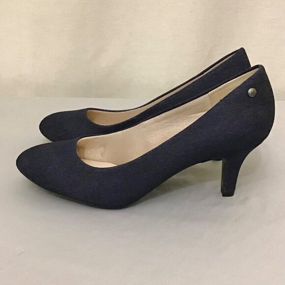 Life Stride 11W Parigi Blue Denim Heels Women’s Pumps Comfort Shoes Wide Width - Picture 3 of 11